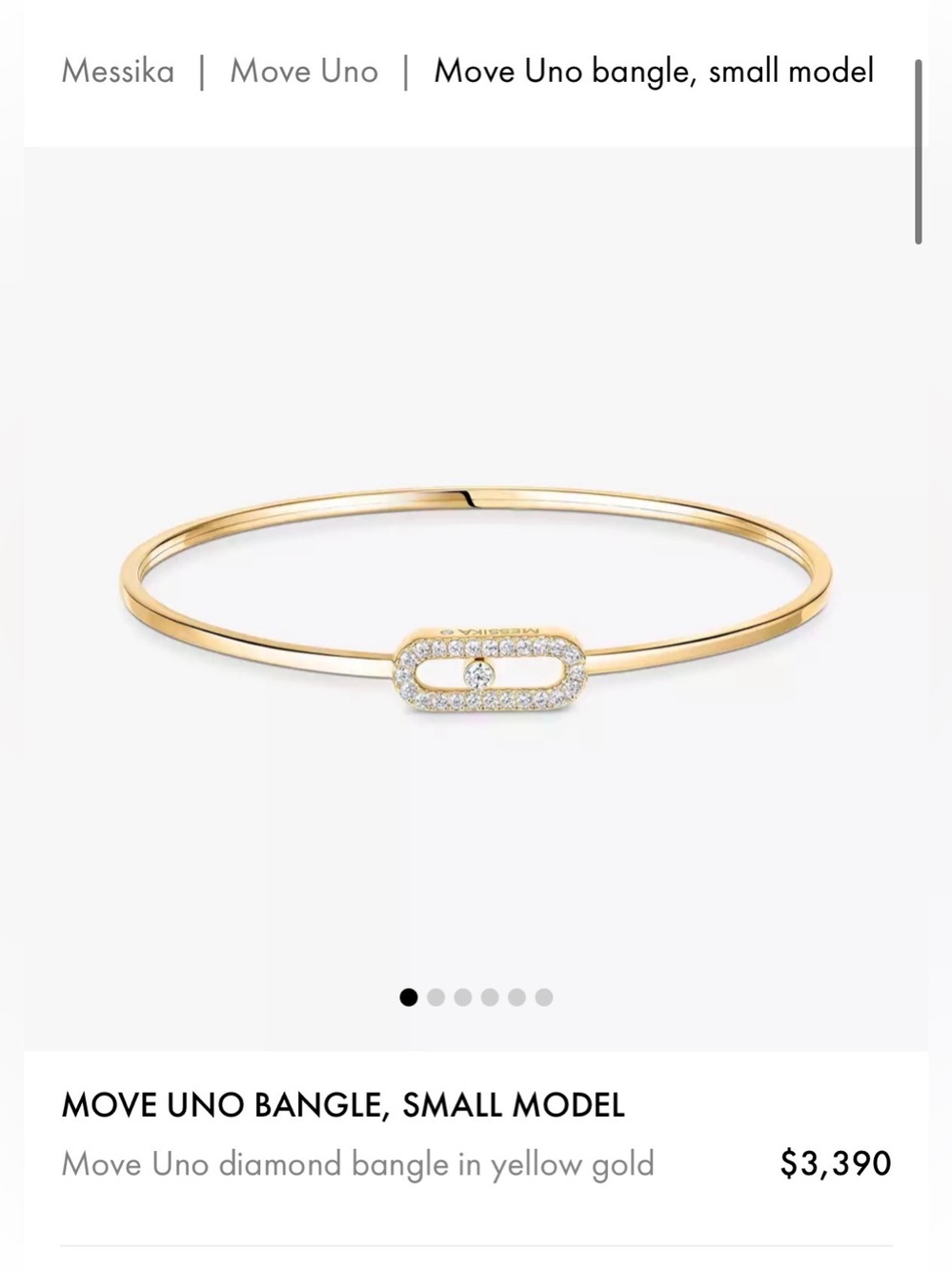 Messika 18k yellow MOVE UNO BANGLE, SMALL MODEL Size M